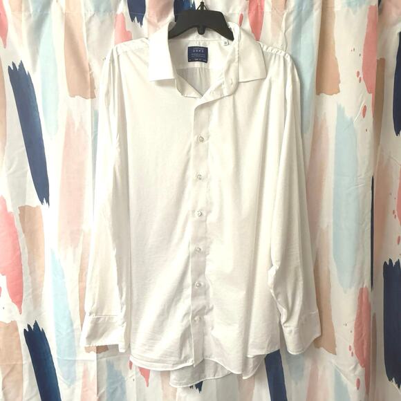 NWOT Lorenzo Uomo Performance Stretch Trim Fit Long Sleeve Button Front Shirt - Picture 2 of 10